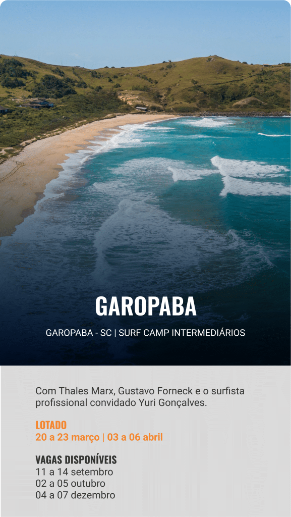 Garopaba/SC - Surfcamp Intermediários. Confira o calendário